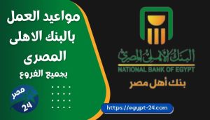 مواعيد العمل بالبنك الاهلى المصرى لعام 2023 بجميع الفروع
