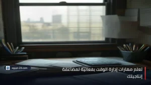 مكتب عمل فوضوي يظهر عليه التوتر وضغط المواعيد