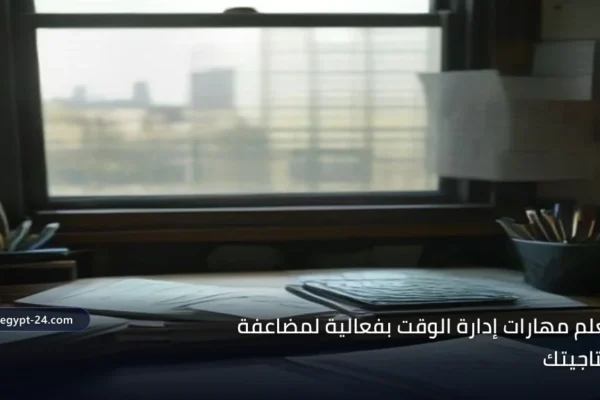 مكتب عمل فوضوي يظهر عليه التوتر وضغط المواعيد